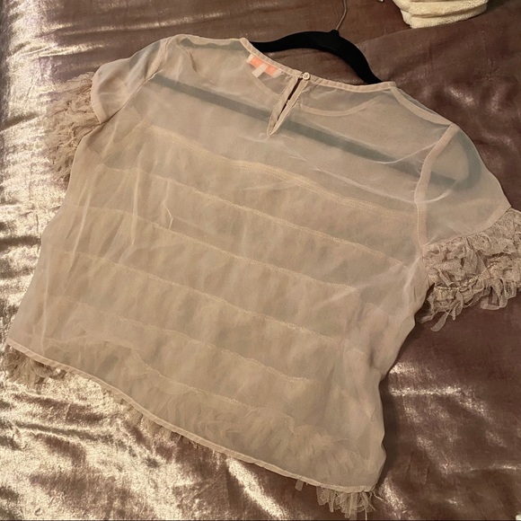 Blush Frilly Mesh Top - Picture 4 of 4